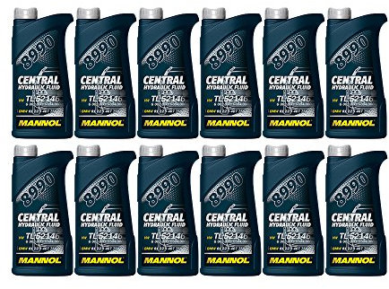 12 x 500ml MANNOL 8990 Central Hydraulic Fluid / CHF11S Hydraulik- Servo- oel Gruen