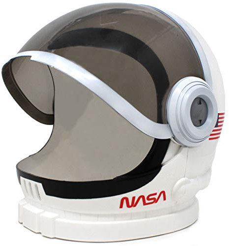 Spooktacular Creations Weißer Astronautenhelm mit beweglichem Visier, Rollenspielzeug für Geburtstagsfeier, Schulklassenzimmer Verkleidung, Rollenspielzubehör, Zubehör für Weltraumkostüme für Kinder