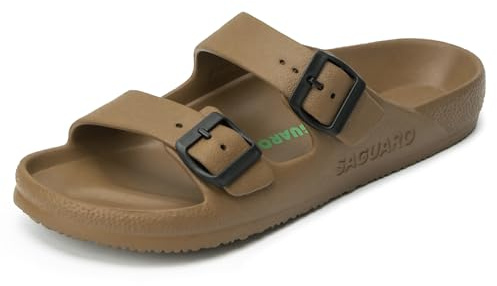 SAGUARO EVA Claquettes Été Femme Pantoufles Légère Homme Chaussons Marron 42 EU