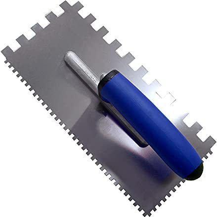 Karl Dahm Buttering-Floating Kelle, blau I Fliesen-Kelle mit 4 mm & 12 Zahnung I Glättkelle mit Softgriff I Leichtes Fliesen-Legen mit professionellem Fliesen-Werkzeug – 12320