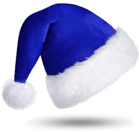 CITETOILE Gorro de Navidad unisex para adulto, sombrero de terciopelo de lujo, clásico gorro de Papá Noel para decoración de Halloween