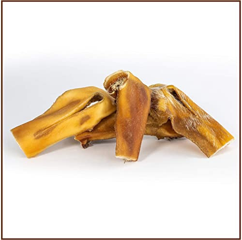 PrideDogs Peau de tête de boeuf 1000 g de qualité supérieure pour chien | 8-12 cm/pièce | 100 % bœuf de fabrication allemande | Sachet inodore