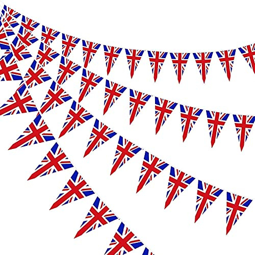 Décoration * United Kingdom * pour fête et fête de pays | Décoration de fête UK England Drapeau Union Jack Édition : Guirlande de fanions 10 m