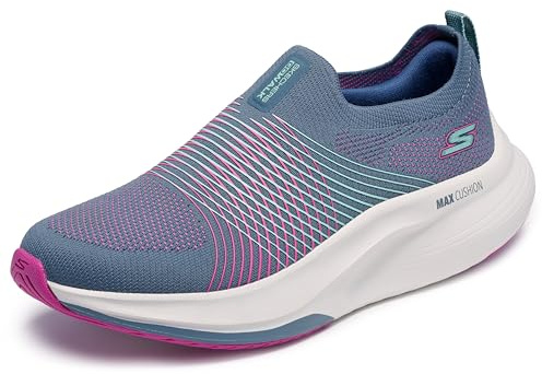 Skechers Baskets Go Walk Max Walker Sally pour Femme, Gris Anthracite/Violet, 37 EU