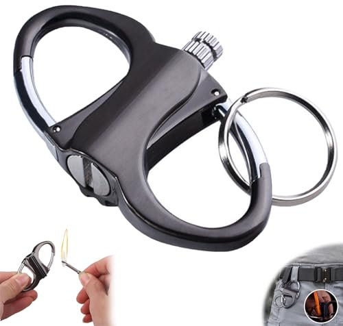 Porte-clés Briquet Allume-Cigare, Porte-clés Briquet,Nouvelle Allumette en métal 2025 pour l'extérieur, la Voiture et la Maison (Black*1PC)