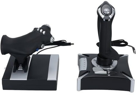 Flight Simulator Contrôle Stick Flight avec Fonction de Vibration pour la Série X S, pour Les Victoires 7 8 10 11, 4 Axes, 8 Voies POV, 16 Touches Programmables