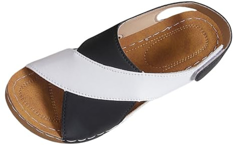 HOOUDO Sandali Donna Comodi,Sandali Ortopedici Donna,Scarpe Estive,Scarpe Ortopediche,Zeppe Estiva Valgo Leggeri Comode Sandalo Trekking Sportivi Artificiale Aperta Antiscivolo
