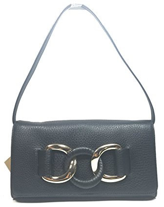 Michael Kors Damen-Clutch aus Leder, übergroß, Schwarz / Gold, Schwarz