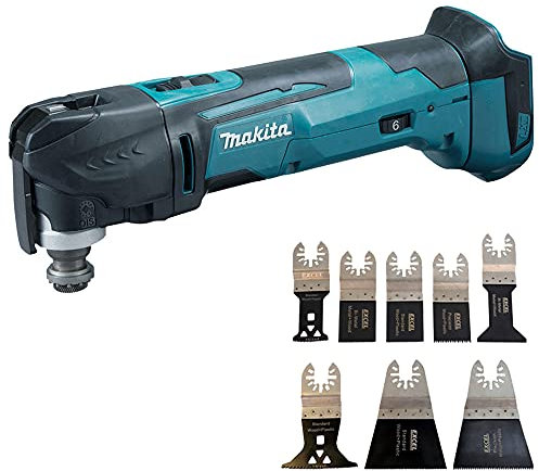 Makita DTM51Z LXT 18V Li-Ion Oscillating Multitool Cutter Body + 8 Multi Tool Blades