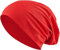Jersey Baumwolle elastisches Long Slouch Beanie Unisex Mütze Heather in 35 (3) (Red)