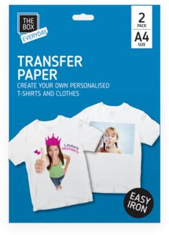 2 Pack A4 T-Shirt Transfer Paper Easy Iron
