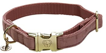 Kentucky - Hunde Halsband velvet old rose M'36-52cm
