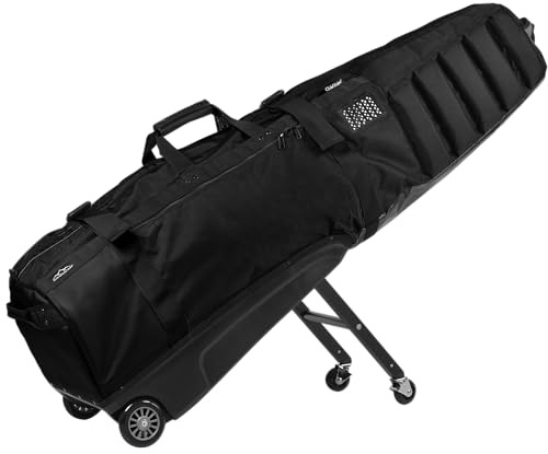 Sun Mountain ClubGlider Meridian Golf Travel Bag - 4-Wheel Rolling System, Extendable & Retractable Legs for Easy Transport, Effortless Travel & Maneuverability - Black
