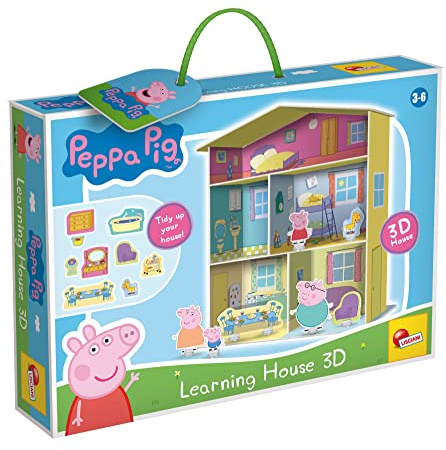 Lisciani – PEPPA PIG - 3D-Haus – Lernspiel für Kinder ab 3 Jahren – Mehrfarbig – 39,2 x 6,7 x 28,5 cm – Fördert die Hand-Auge-Koordination und Kreativität