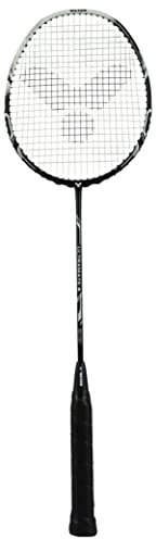 VICTOR Badmintonschläger Ultramate 8 handlicher superleichter Graphit Badmintonschläger 100% Graphit, weiß-schwarz