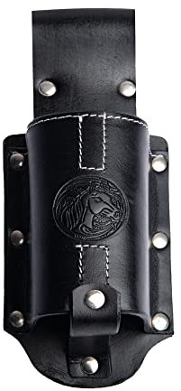 Hulara Fondina in pelle pieno fiore per birra da uomo porta birra per viaggio | porta bevande all'aperto porta cintura birra per uomo (nero)