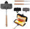 Removable Toasted Sandwich Maker Double-Sided Gas Hand Toaster Sandwich Maker Non-Stick Grill Cheese Maker, Camping Toastie Maker For Breakfast Pancakes, Omelets, Frittatas (01)