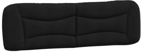 vidaXL Kopfteil Kissen, Kopfteilkissen für Schlafzimmer, Rückenkissen Bett mit Reißverschluss, Kopfpolster Bettkissen, Schwarz 180cm Stoff