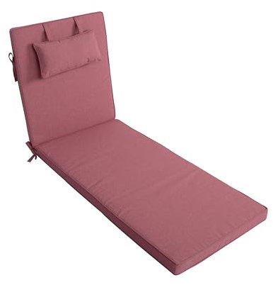 LILENO HOME Auflage für Sonnenliege mit Kissen, 1er Set Liegestuhl, rot, ideal für Strandliegen, Auflage für Gartenliege MAR