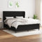 Youuihom Palettenbetten Bettgestell Etagenbetten Tagesbetten Boxspringbett mit Matratze Schwarz 160x200 cm Stoff Geeignet für Wohnungen, Schlafzimmer, Arbeitszimmer, Büros