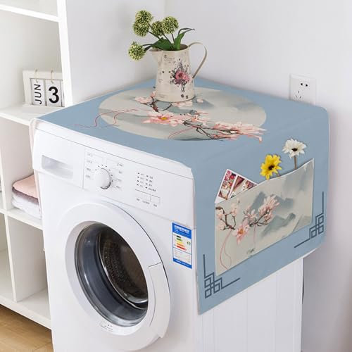 Chaoyilian Machine À Laver Réfrigérateur Poussière Couverture,Housse Machine à Laver avec Poches,Housse Machine à Laver Top,Housse Machine à Laver Anti-Poussière,pour Réfrigérateur et Lave-Linge.