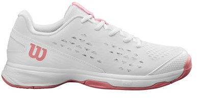 Wilson Rush Pro Junior L Tennisschuhe, Komfortables Spiel und Dynamische Dämpfung, Abriebfest, Weiß/Mauveglow, Größe 3,5K