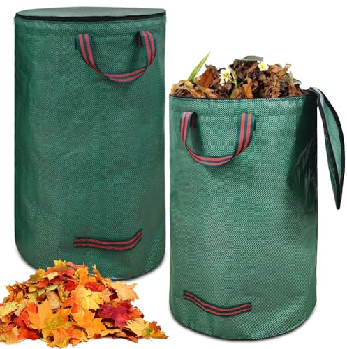 Sacs À Déchets De Jardin Robustes - 120L X 2pack Sacs De Jardin Réutilisables Avec Poignées - Tissu Industriel Pour Feuilles Déchets Débris - Sacs À Déchets De Jardin Étanches