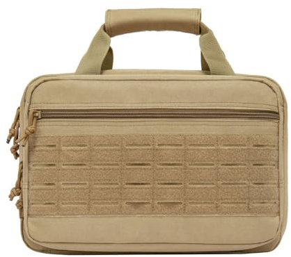 DONGKER Bolsa para Armas, 5 Compartimentos Separados, Funda de Transporte para Pistola con Correa de Hombro Ajustable y asa de Palo mágico para Campo de Tiro de Caza al Aire Libre.