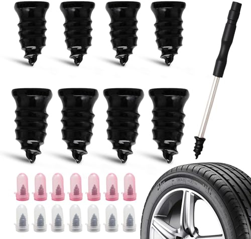 Däckreparationssats Bil 70 st, Däckreparationsspik i 2 storlekar (35S+35L) med skruvmejseln, Tubeless däckreparationssats för bil, motorcykel, SUV, lastbil, husbil, nödsats mot däckplattsning
