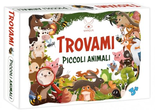 Trovami Piccoli Animali – Gioco Educativo per Bambini 3+ con 4 Tavole Illustrate e 24 Gettoni – Allenamento alla Memoria Osservazione e Logica – Idea Regalo Didattica