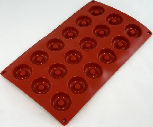 Paderno 47742-05 Flexipad Mini Savarin, 18 Impronte in Silicone Antiaderente, Dolce Stampo Diametro 40 cm