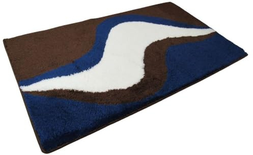 Sanwood Badteppich Linda braun-blau 70x120cm