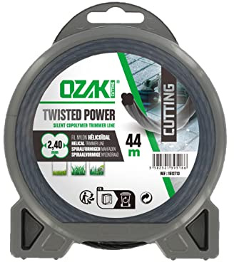 OZAKI Cutting Fil nylon hélicoïdal Twisted power ø 2,4 mm x 44 m4 m, Noir