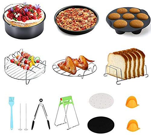 Set di Accessori per pentola a Pressione, Accessori compatibili con pentola istantanea5/6/8Qt - 100 Pezzi di Carta Pergamena, 2 cestelli per Cottura a Vapore, Padella Antiaderente, portapane, pinze