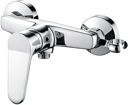 Ibergrif Duscharmatur, Einhand-Brausebatterie, Wandmontage, Wasserhahn Dusche Einhebelmischer, mit Duschkopfhalterung, Chrom M12059-1
