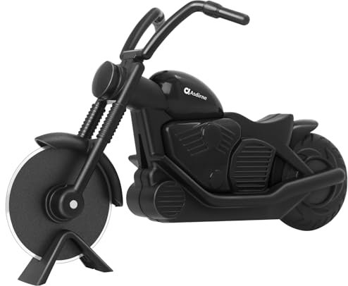 Asdirne Tagliapizza a forma di moto, con lame super affilate in acciaio inox antiaderente, idea regalo, colore nero