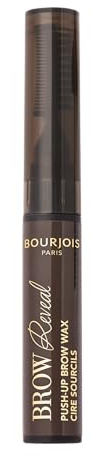 Bourjois Brow Reveal Push-Up Augenbrauenwachs 04 Black Brown Langer Halt für vollere und modellierte Augenbrauen Weiche Textur 3 in 1 Applikator Laminierung Effekt 24h Halt