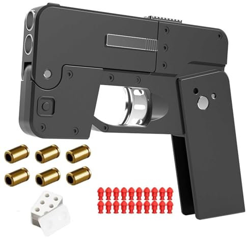 Faltbare Handheld Form Pistole + 20 Weiche Kugel, EDC Tragbares Spielzeug, Anti-Stress