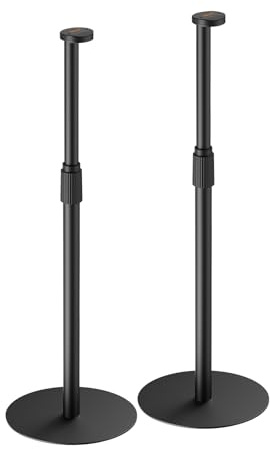 my wall HS49L - Supporto per altoparlante rigido, regolabile in altezza, 2 pezzi, colore: Nero
