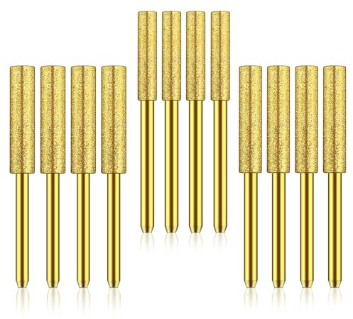 Afilador de sierra de cadena de diamante, 12 unidades, hoja de sierra de cadena, piedra de afilar, piedras de afilar, afilador de motosierra, accesorios multifunción, para afilar