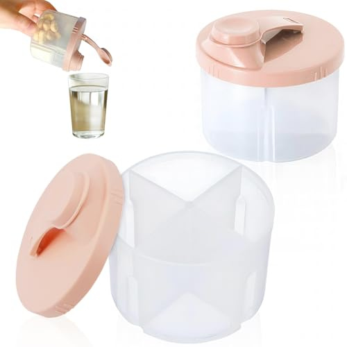 Calkkrer 2 porzionatori portatili per latte in polvere per bambini, contenitore per latte in polvere, dosatore in polvere, coperchio girevole, contenitore portatile in polvere (arancione)