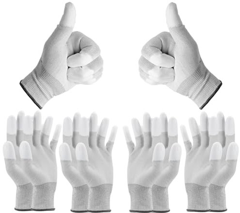 Minadax ESD Guanti antistatici Finger-TIP – 5 paia taglia XS/6 – per riparazione, montaggio e pulizia in elettronica, meccanica di precisione, modellismo, auto e moto
