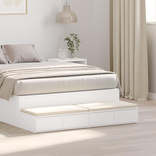 Gecheer Cassetti per Letto Bianco 120x36,5x16,5 cm Legno Ingegnerizzato,Cassetti da Letto,Cassetti sotto Letto,Cassettoni sotto Il Letto,Cassettoni Sottoletto,P866939