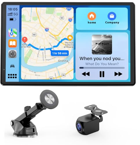 Avylet 8'' CarPlay & Android Auto, Schermo Car Play con Fotocamera Posteriore AHD-1080P, Mirror Link, Controllo Vocale, Chiamate a Mani Libere, Bluetooth, Aggiornamento OTA, Navigazione GPS, AUX, FM