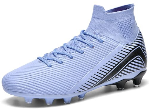 WOWEI Crampons Foot Homme Professionnel Chaussures de Foot Garçons High Top Spike Cleats Chaussures de Football Sport Antidérapants l'entraînement Athlétisme