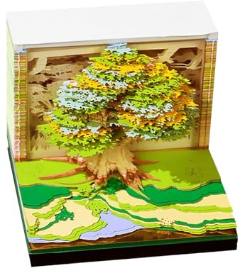 3D Memo Pad Calendar 2026 | 3D Tear Away Mini Desk Calendar,Tear Away Time Piece Carving Notepad for Record Planner Habit Tracker Bookmark