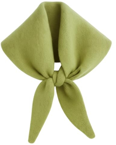 GYTFOG 1PC Knitted Triangle Scarf For Women,Knitted Triangle Scarf,Green Tartan Scarf Scarves, Women Cross Collar Scarfs, Ladies Neck Scarves for Family and Friend
