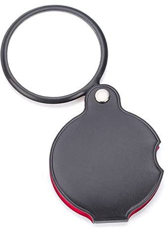 Loupe de poche pliable en verre portable 48 mm 8x avec cuir pour étui, parents, personnes âgées, enfants