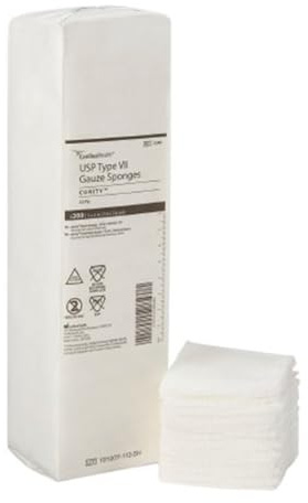 Curity 2346 Gauze Sponges 3 x 3 12 ply - Bag of 200 by Kendall