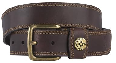 Browning Mens Belt, Leather Slug (Brown), 36 US